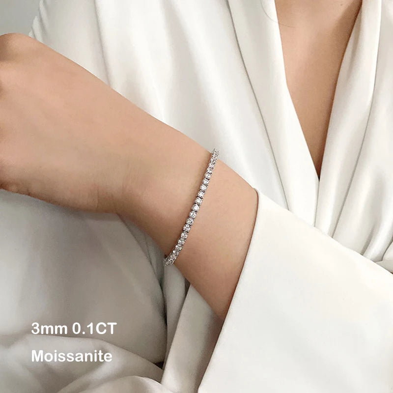 Moissanite Chain Bracelet