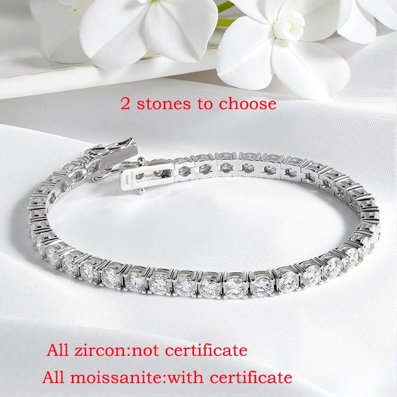 18K Gold Plated Moissanite Tennis Bracelet