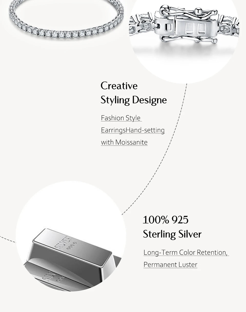 White Gold Moissanite Tennis Bracelet