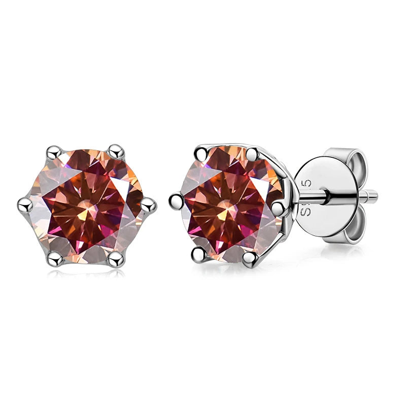 Moissanite Stud Earrings, 1CT