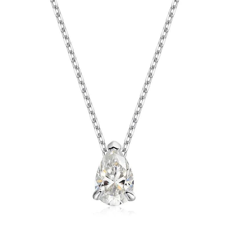 Pear Cut Moissanite Pendant Necklace