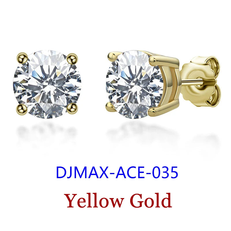 Moissanite Screw-Back Stud Earrings