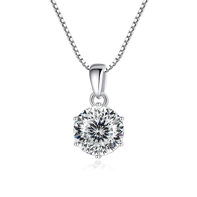 Moissanite Pendant Necklace, 1CT