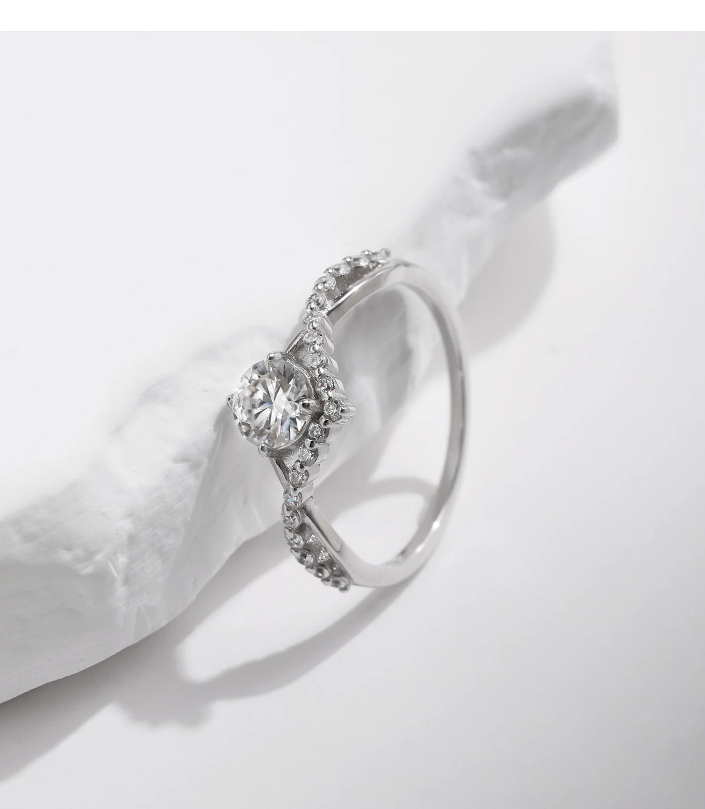 Delicate Crown Moissanite Ring