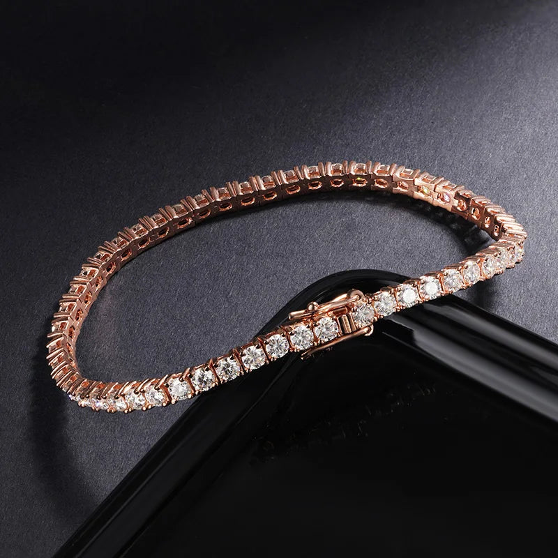 Rose Gold Moissanite Tennis Bracelet