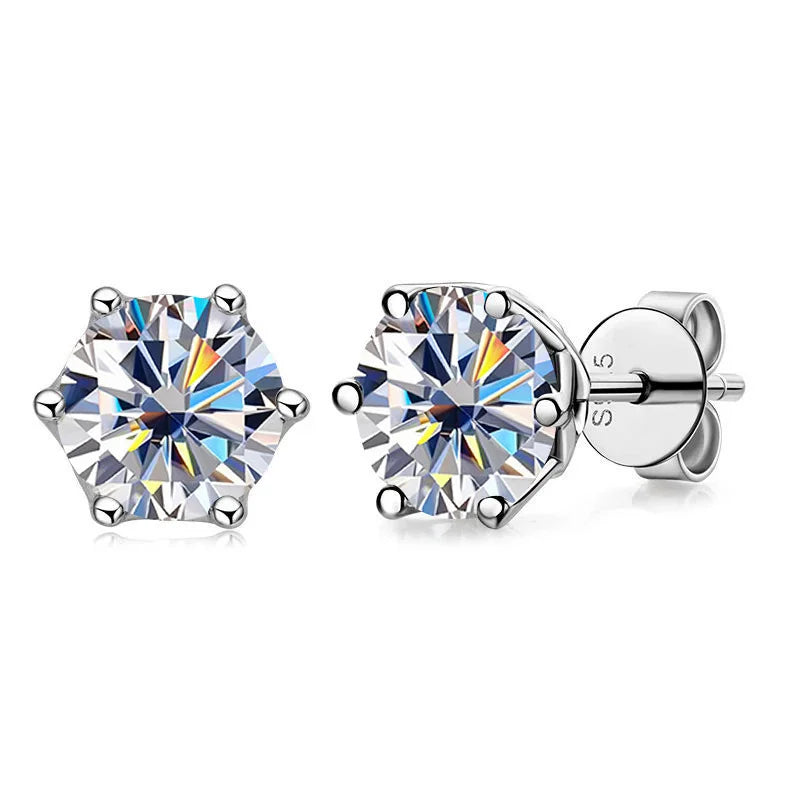 Moissanite Stud Earrings, 1CT