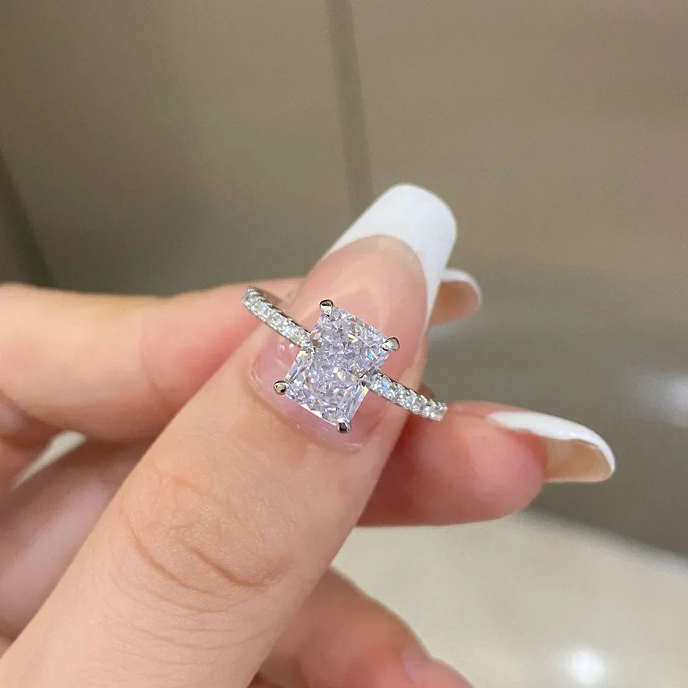 Radiant Cut Moissanite Ring