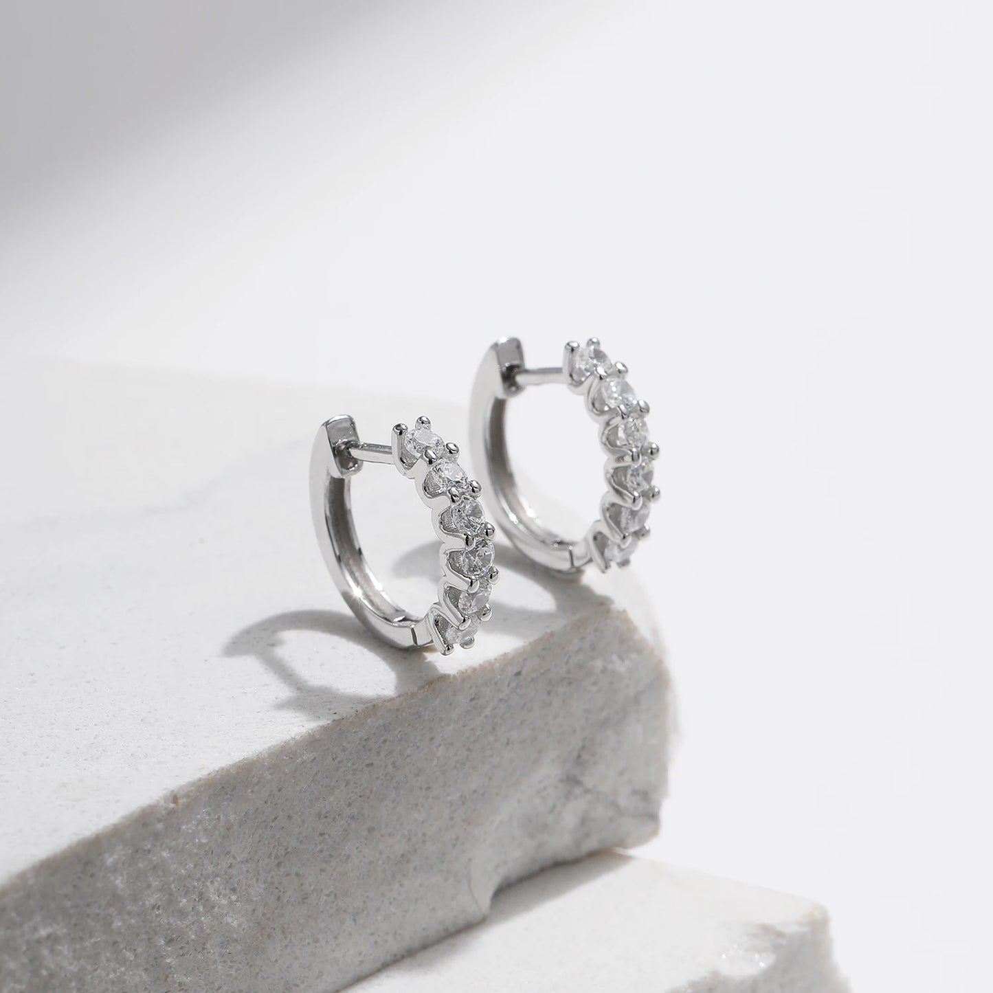 Small Moissanite Hoop Earrings
