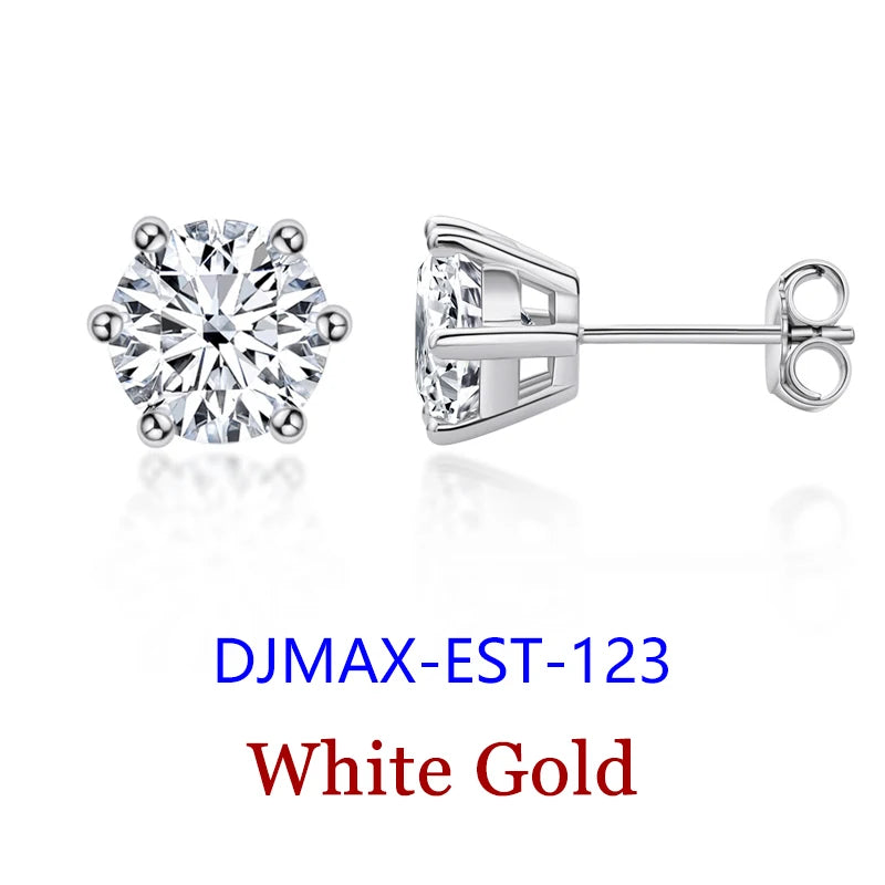 Moissanite Screw-Back Stud Earrings