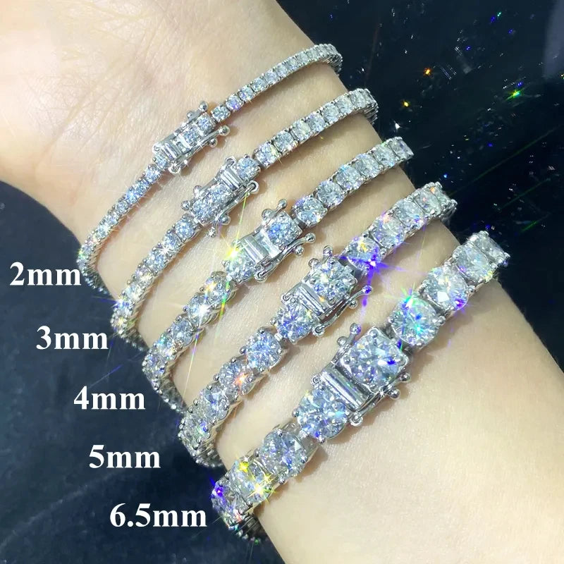 Hip Hop Moissanite Tennis Chain Bracelet