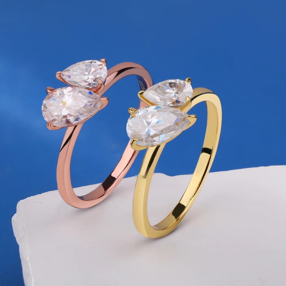 Toi et Moi Moissanite Ring