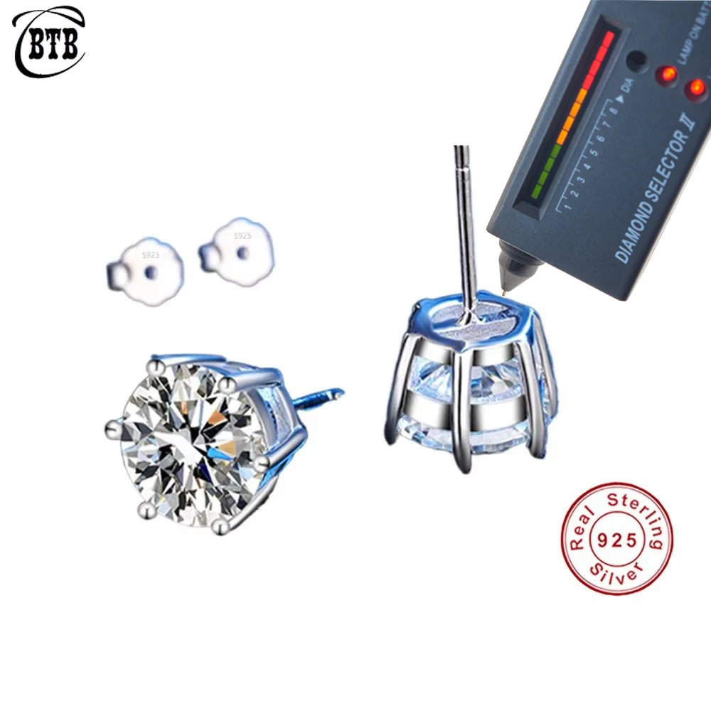Six-Prong Moissanite Stud Earrings