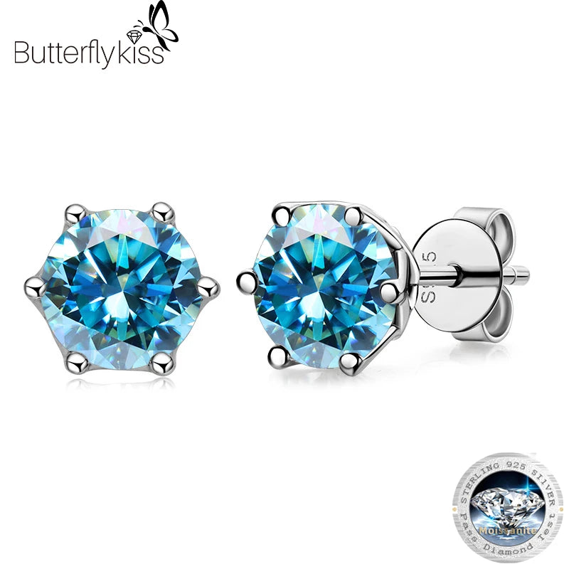 Moissanite Stud Earrings, 1CT