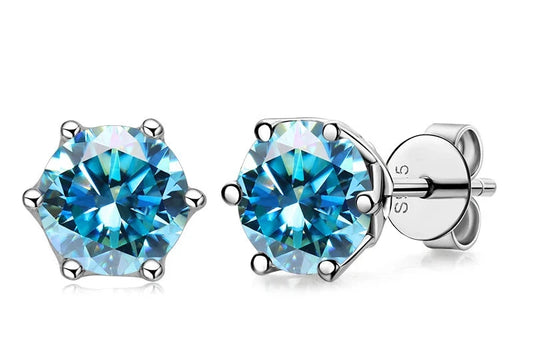 Moissanite Stud Earrings, 1CT