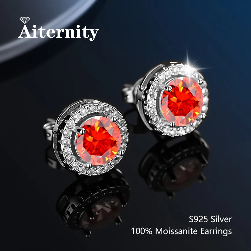 Platinum-Plated Moissanite Stud Earrings