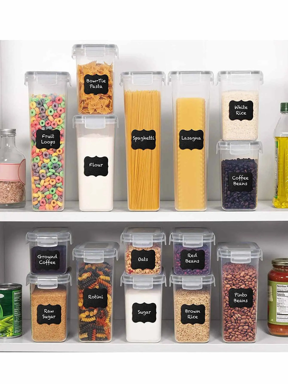 24pcs Airtight Food Storage Containers with Labels