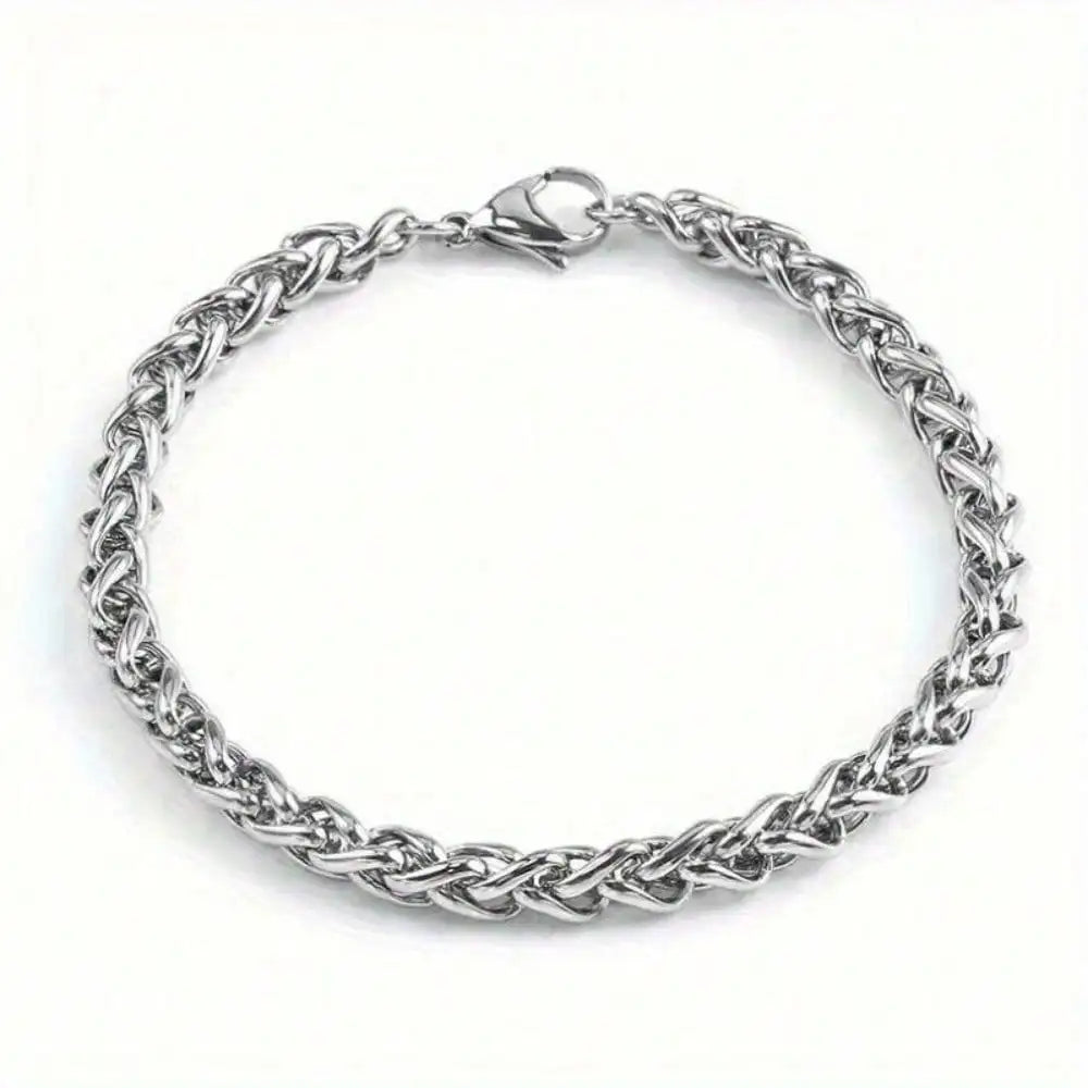 925 Sterling Silver Wheat Chain Bracelet – Classic Unisex Link Bracelet