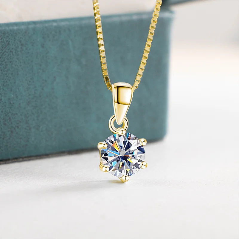 Moissanite Pendant Necklace, 1CT