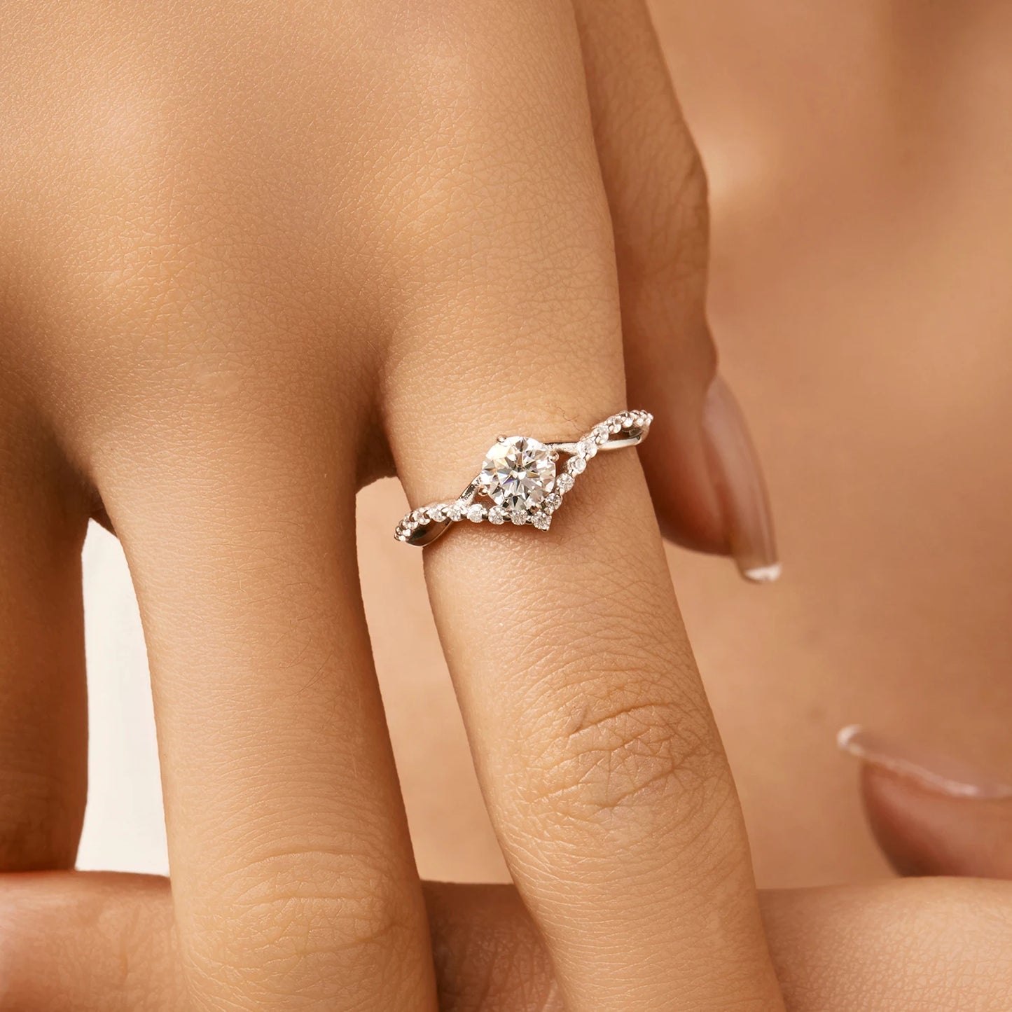 Delicate Crown Moissanite Ring