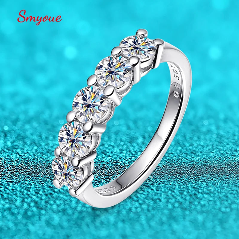 White Gold Moissanite Wedding Band