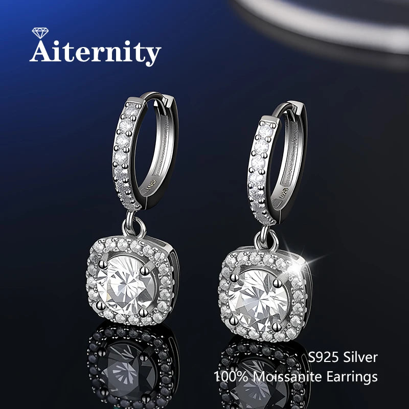 Platinum-Plated Moissanite Stud Earrings
