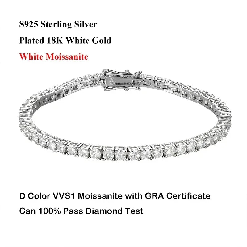 Rose Gold Moissanite Tennis Bracelet