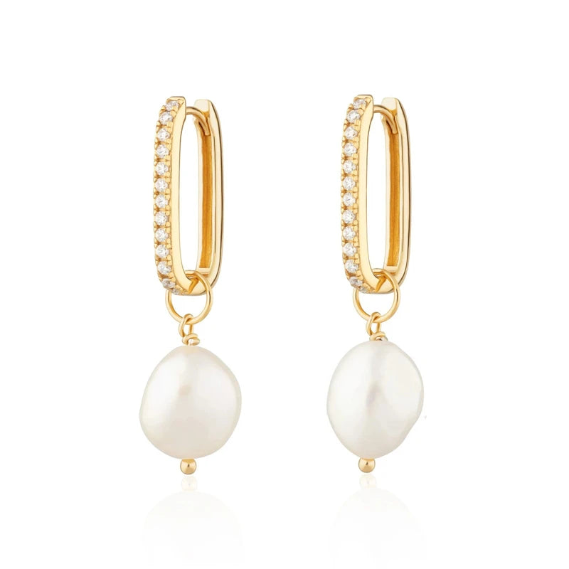 Pearl Hoop Earrings