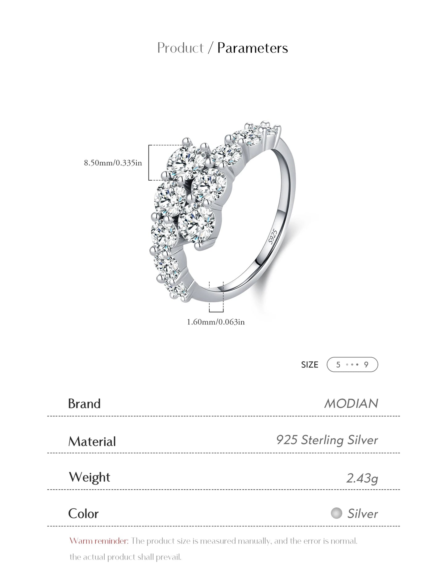 Round CZ Eternity Band Ring