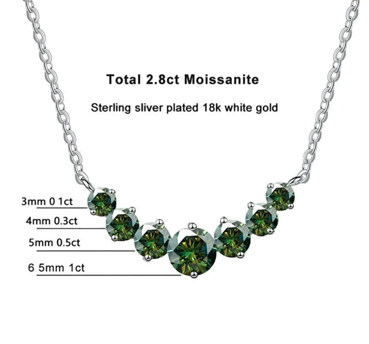 Moissanite Pendant Necklace, 2.8CT