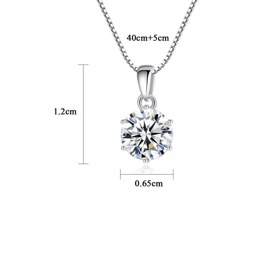 Moissanite Pendant Necklace, 1CT