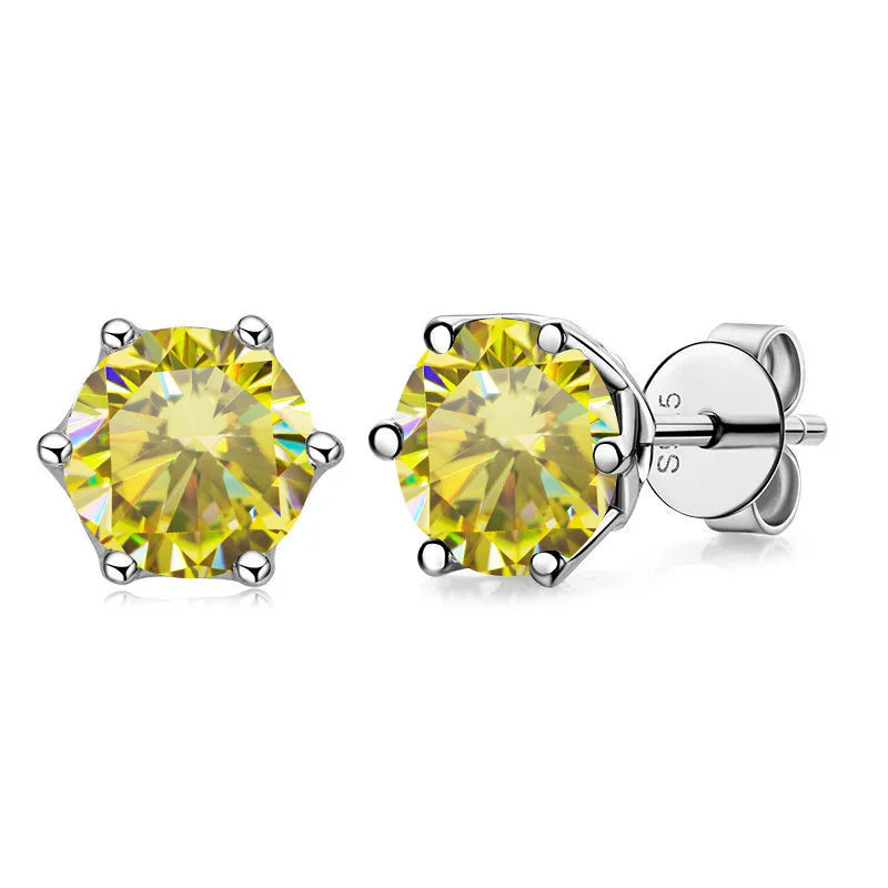 Moissanite Stud Earrings, 1CT