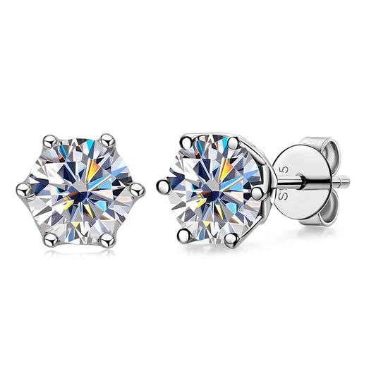Moissanite Stud Earrings, 1CT