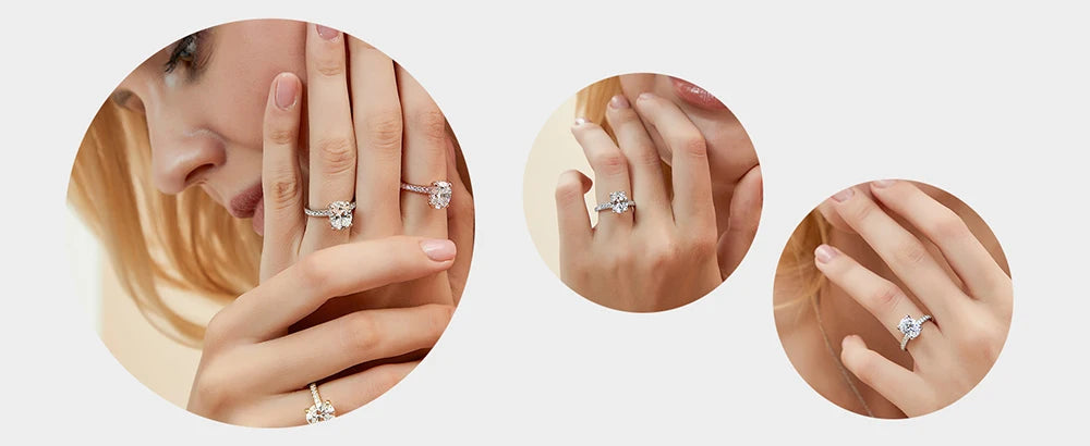 Oval Halo Moissanite Engagement Ring
