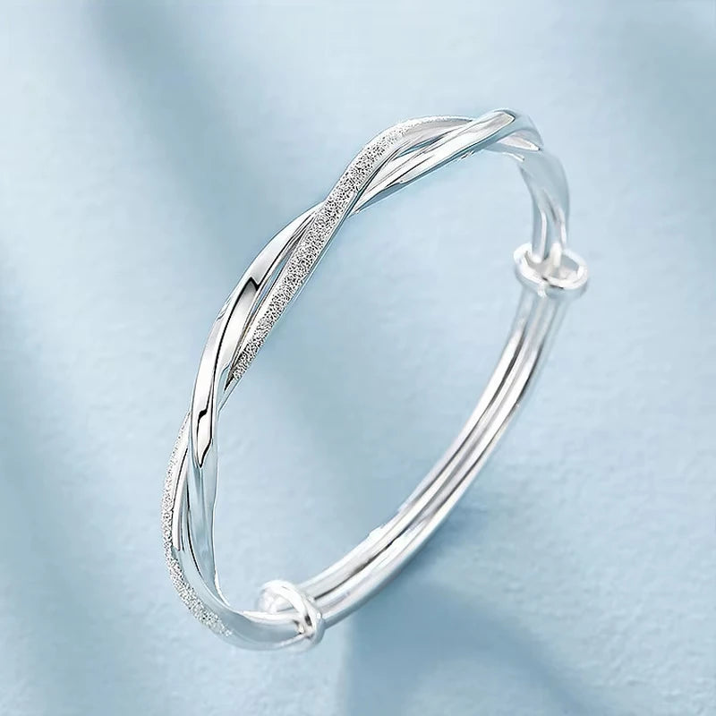 Sterling Silver Weave Bangle Bracelet
