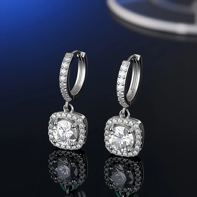 Platinum-Plated Moissanite Stud Earrings
