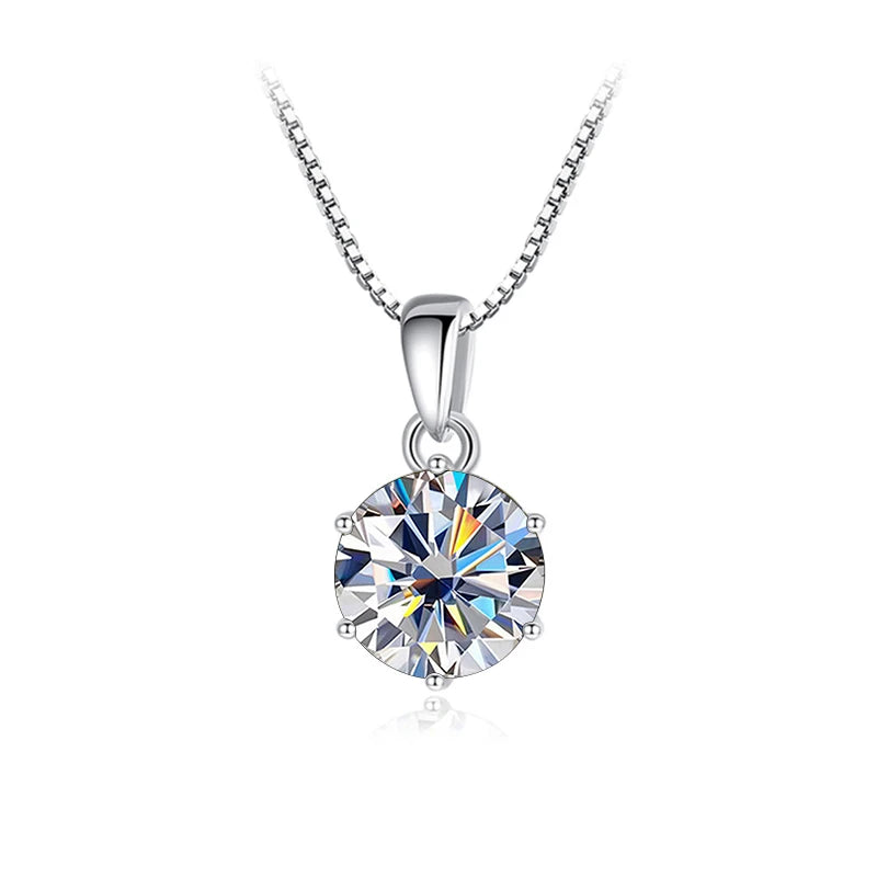 Moissanite Pendant Necklace, 1CT
