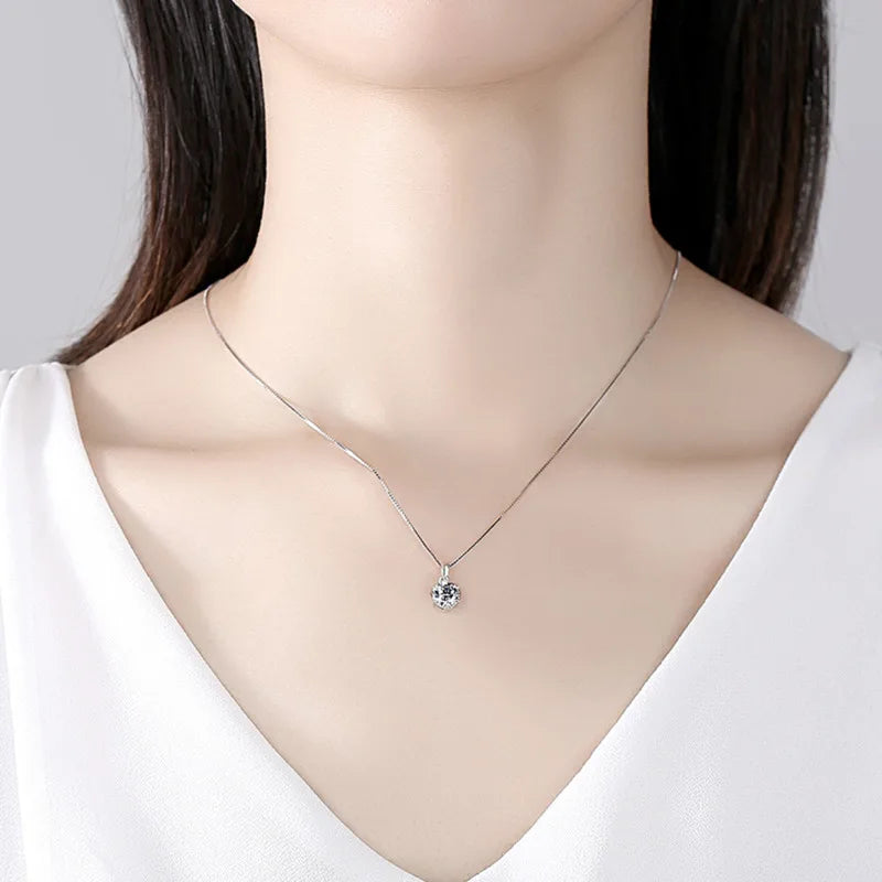Moissanite Pendant Necklace, 1CT