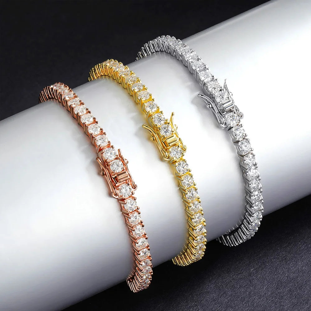 Rose Gold Moissanite Tennis Bracelet