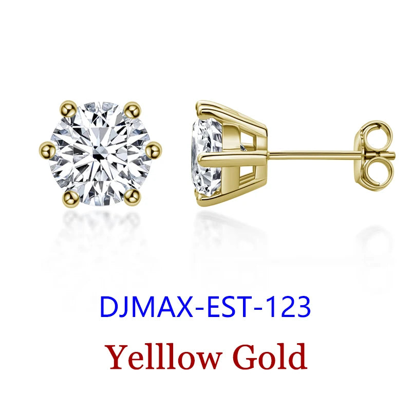 Moissanite Screw-Back Stud Earrings