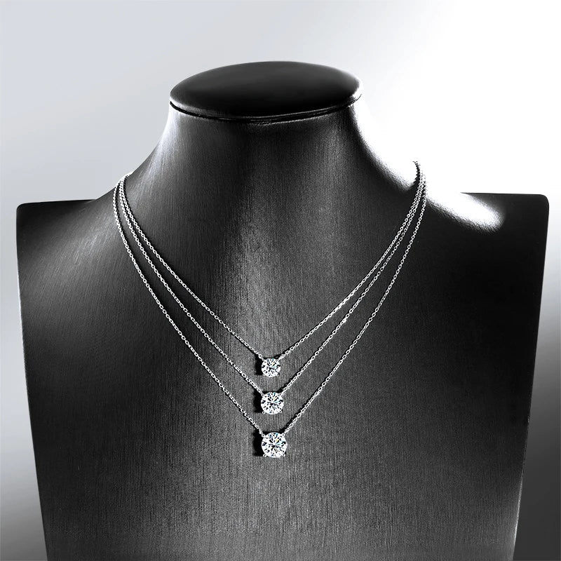 White Gold Moissanite Pendant Necklace