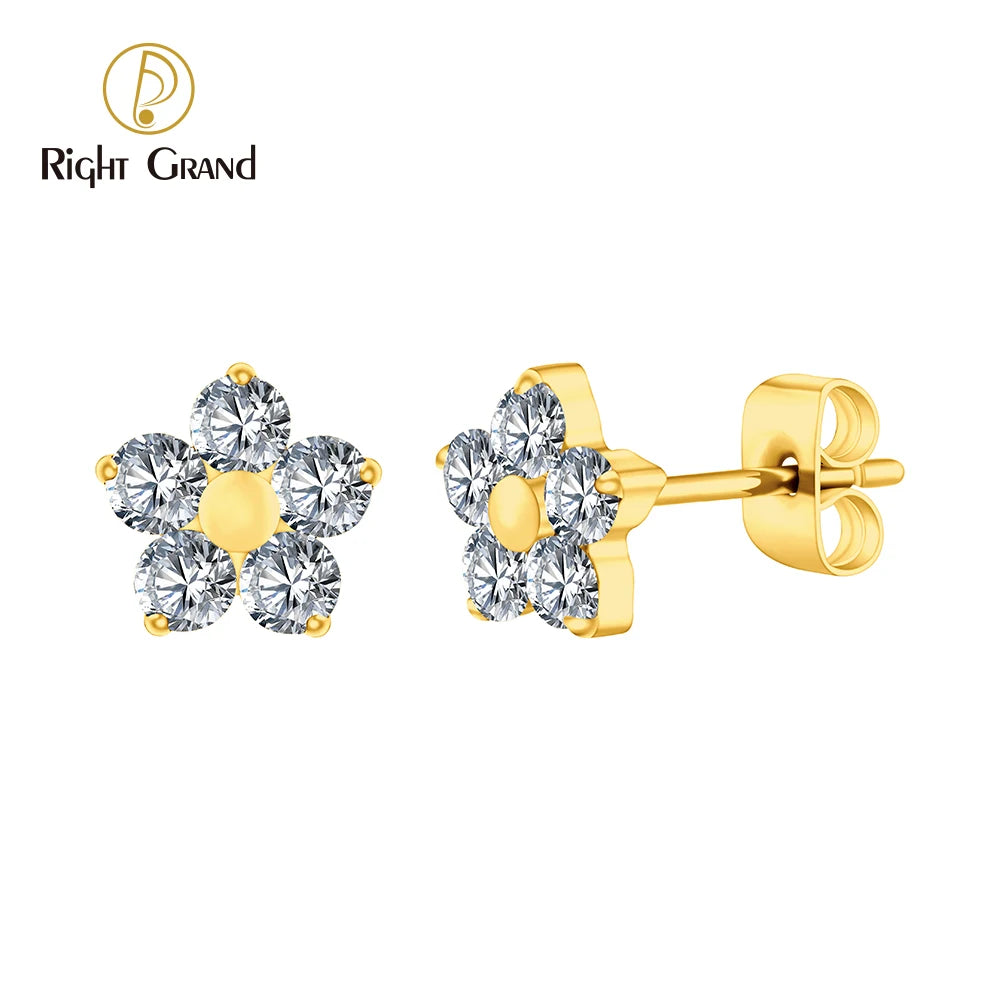 Titanium Flower Stud Earrings