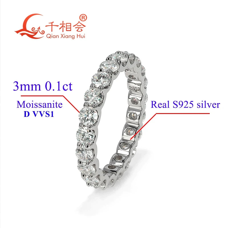 Moissanite Eternity Band Ring