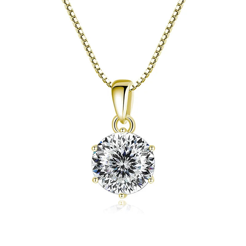 Moissanite Pendant Necklace, 1CT