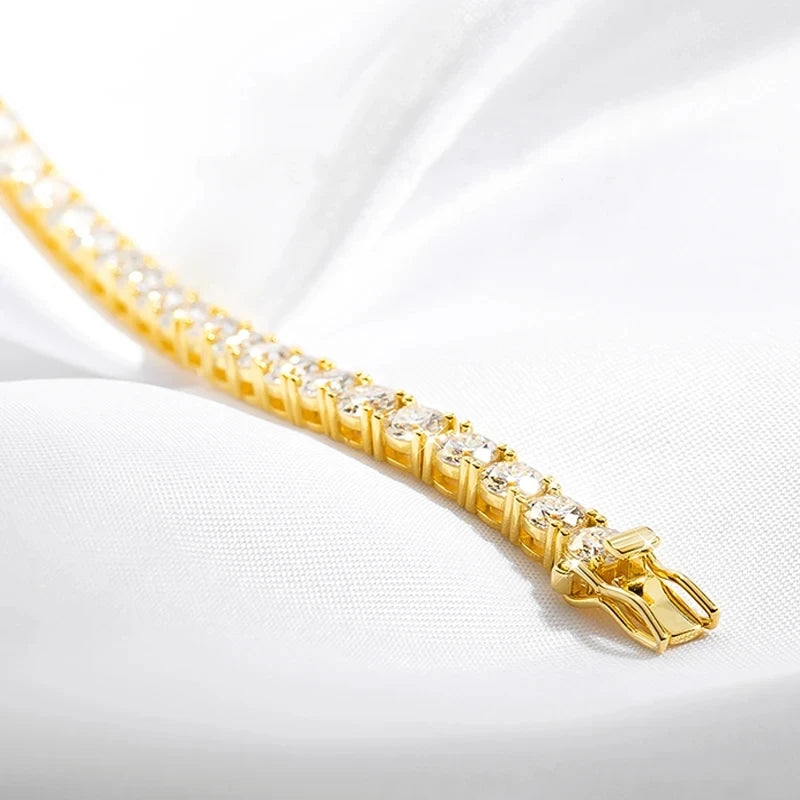 Factory Price D VVS1 Moissanite Tennis Bracelet 925 Sterling Silver Single Row Classics with GRA Bracelets for Women Man Jewelry