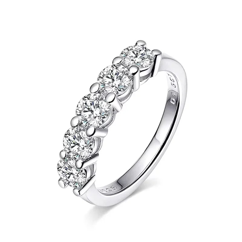 White Gold Moissanite Wedding Band