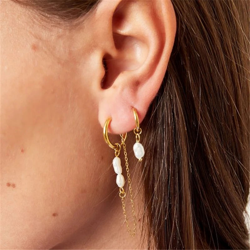 Pearl Hoop Earrings