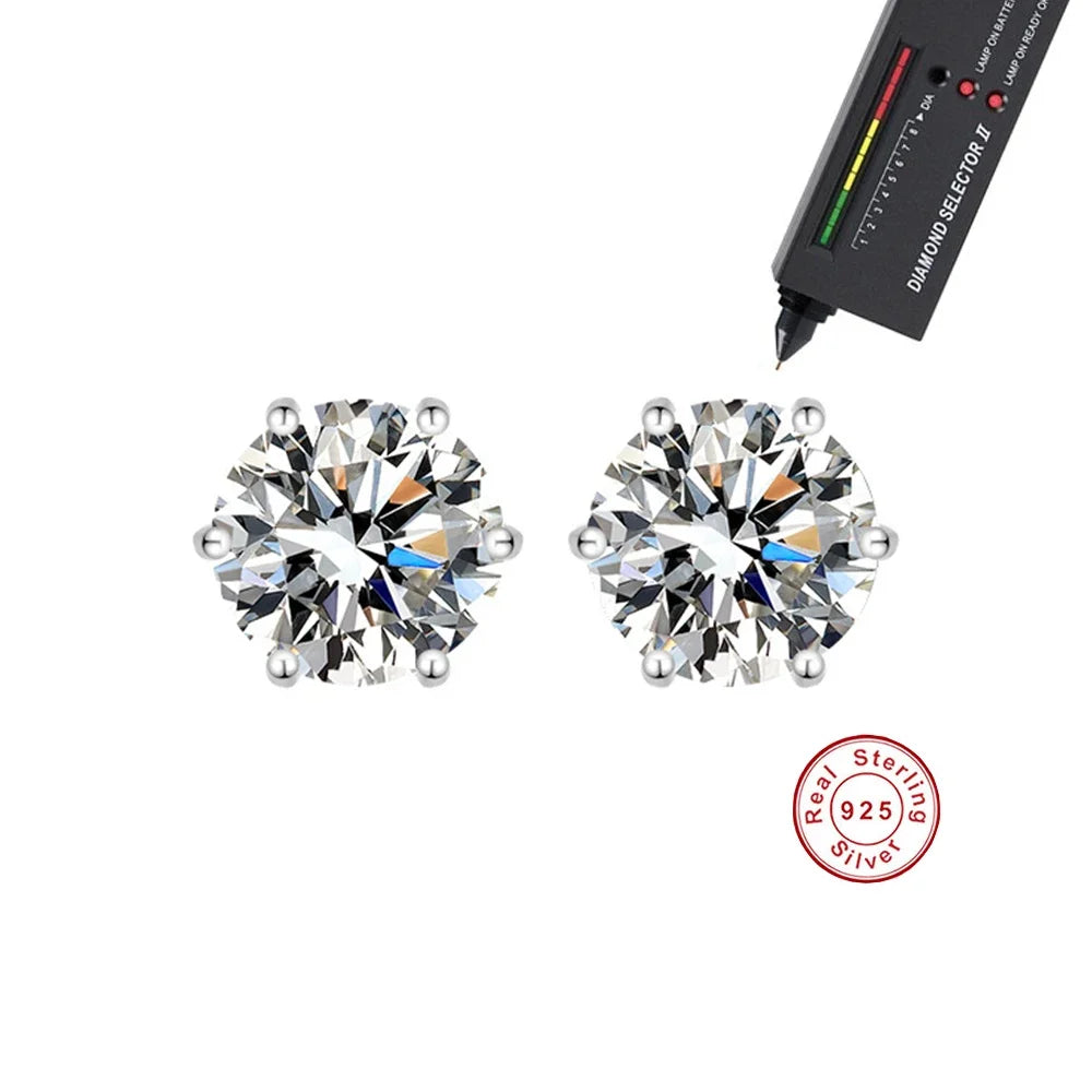 Six-Prong Moissanite Stud Earrings