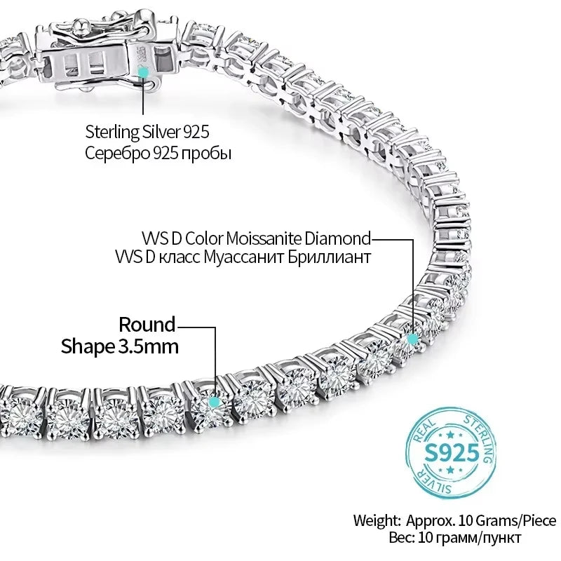 White Gold Moissanite Tennis Bracelet