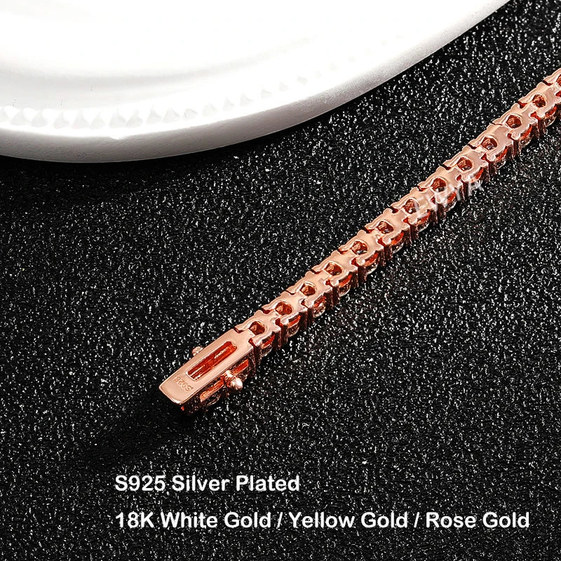 Rose Gold Moissanite Tennis Bracelet