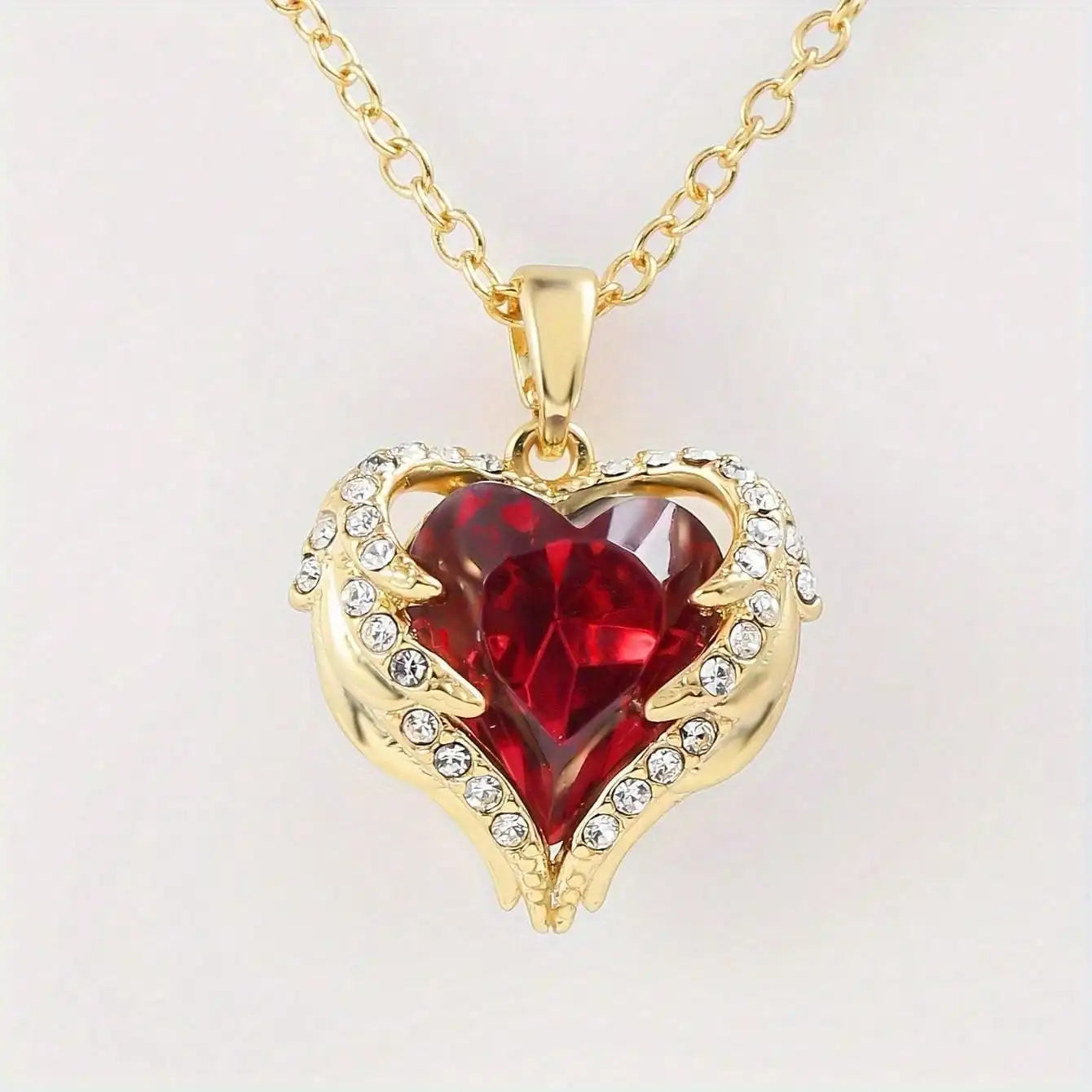 Crystal Heart Pendant Necklace| Tarnish-Free tainless Steel